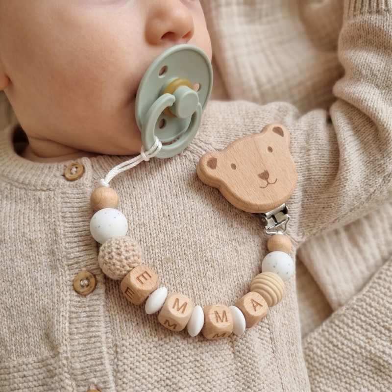 Baby Products Gift - Personalizowany klips do smoczka z imieniem,