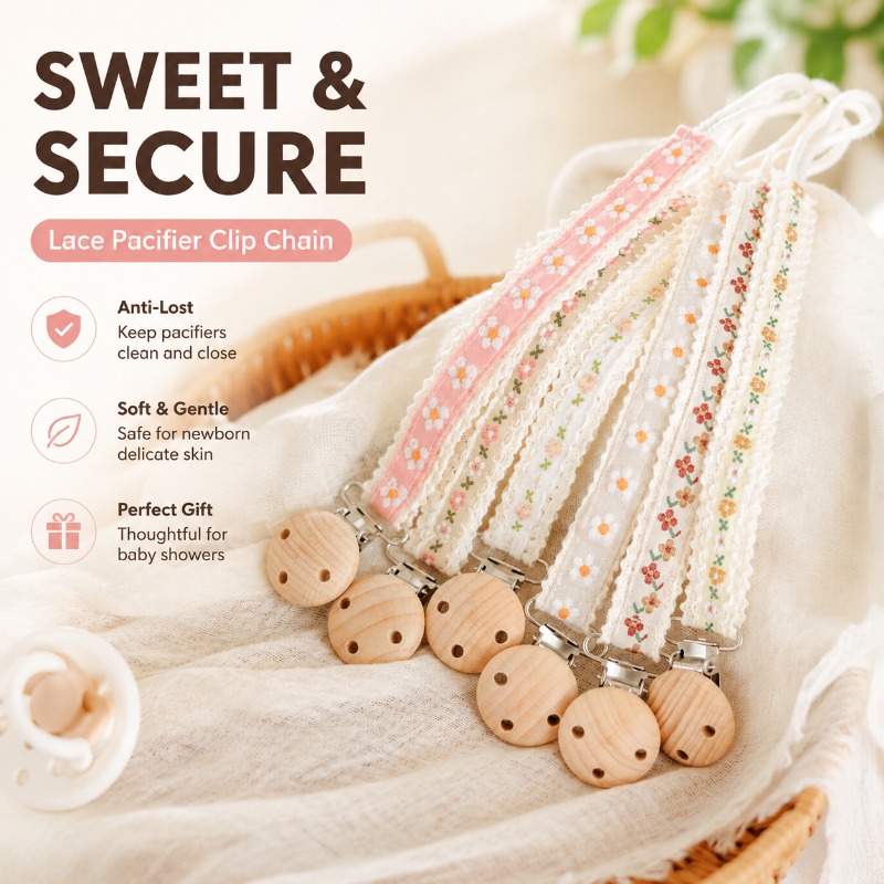 Baby Products Gift - Koronkowy łańcuszek do smoczka dla noworodka,